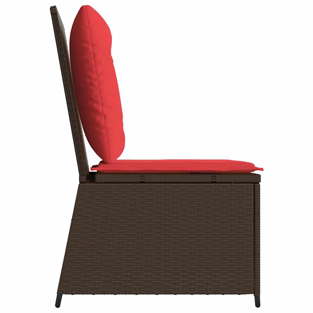 Καναπές Κήπου με μαξιλάρι Καφέ και Κόκκινο συνθετικό ρατάν - Pakobazaar