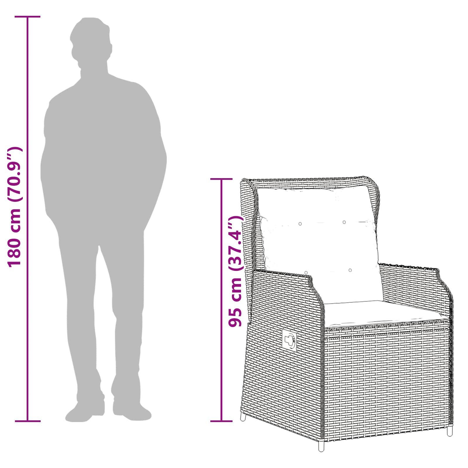 Παγκάκι κήπου 2 pcs Καφέ συνθετικό ρατάν