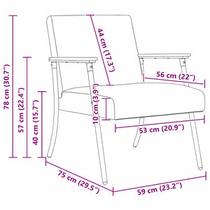 Πολυθρόνα Σκούρο Γκρι 59 x 75 x 78 εκ ύφασμα - Pakobazaar