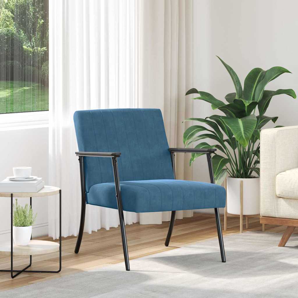 Πολυθρόνα Μπλε 59 x 75 x 78 εκ Βελούδο - Pakobazaar