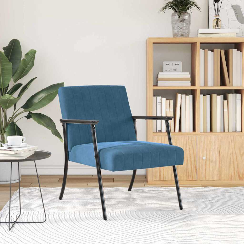 Πολυθρόνα Μπλε 59 x 75 x 78 εκ Βελούδο - Pakobazaar