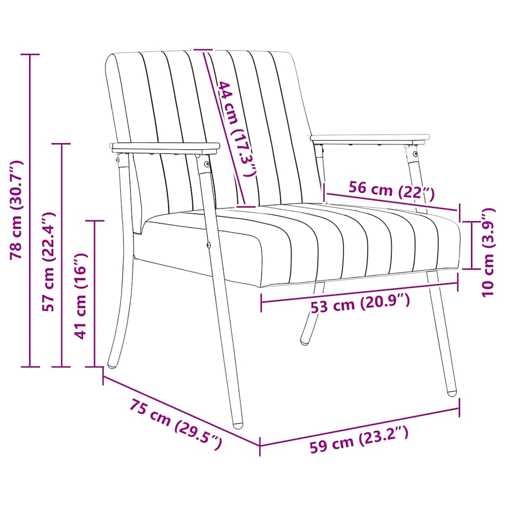 Πολυθρόνα Τιρκουάζ 59 x 75 x 78 εκ Βελούδο