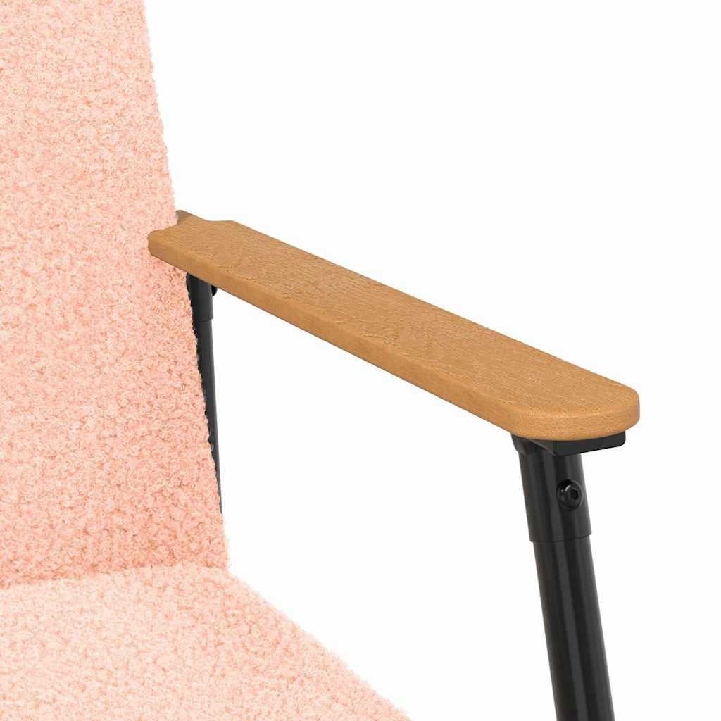 Πολυθρόνα Ροζ 59 x 75 x 78 εκ Κάλαθος ύφασμα με σγουρή υφή