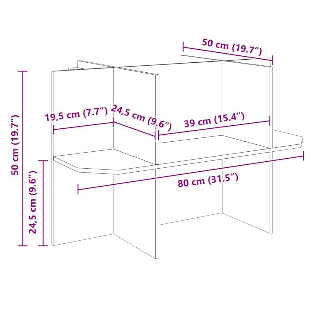Βάση Terrarium Καφέ 80 x 50 x 50 εκ OSB