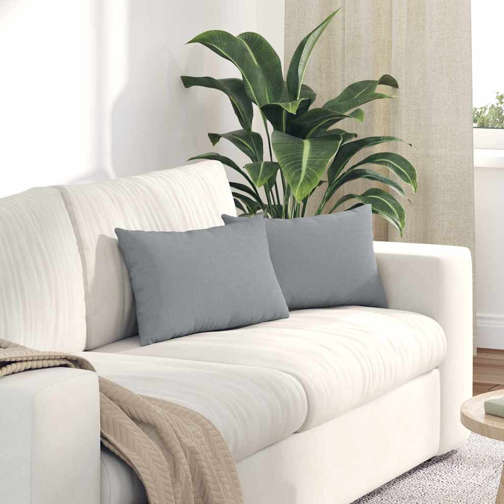 Μαξιλάρι Καναπέ 2 pcs Ανοιχτό γκρι 50 x 30 cm ύφασμα - Pakobazaar