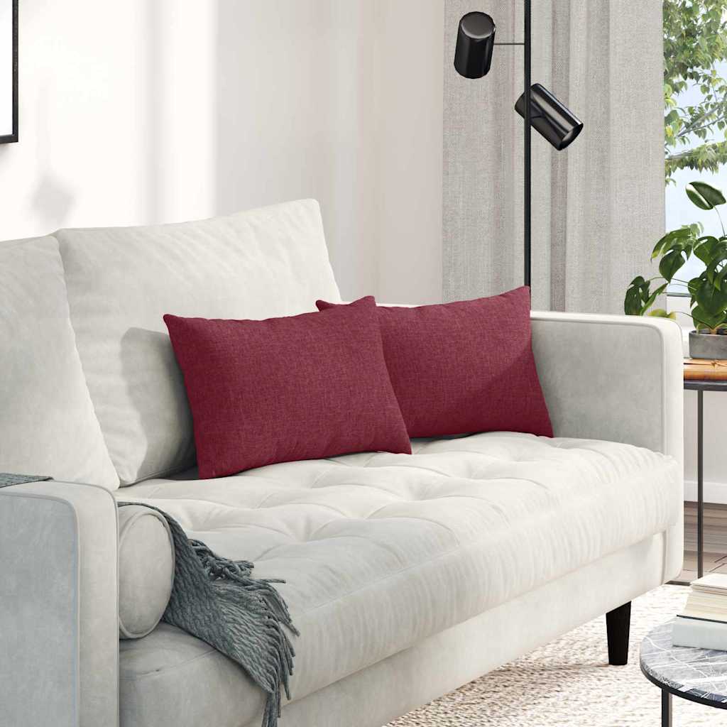 Μαξιλάρι Καναπέ 2 pcs Κόκκινο 50 x 30 cm ύφασμα
