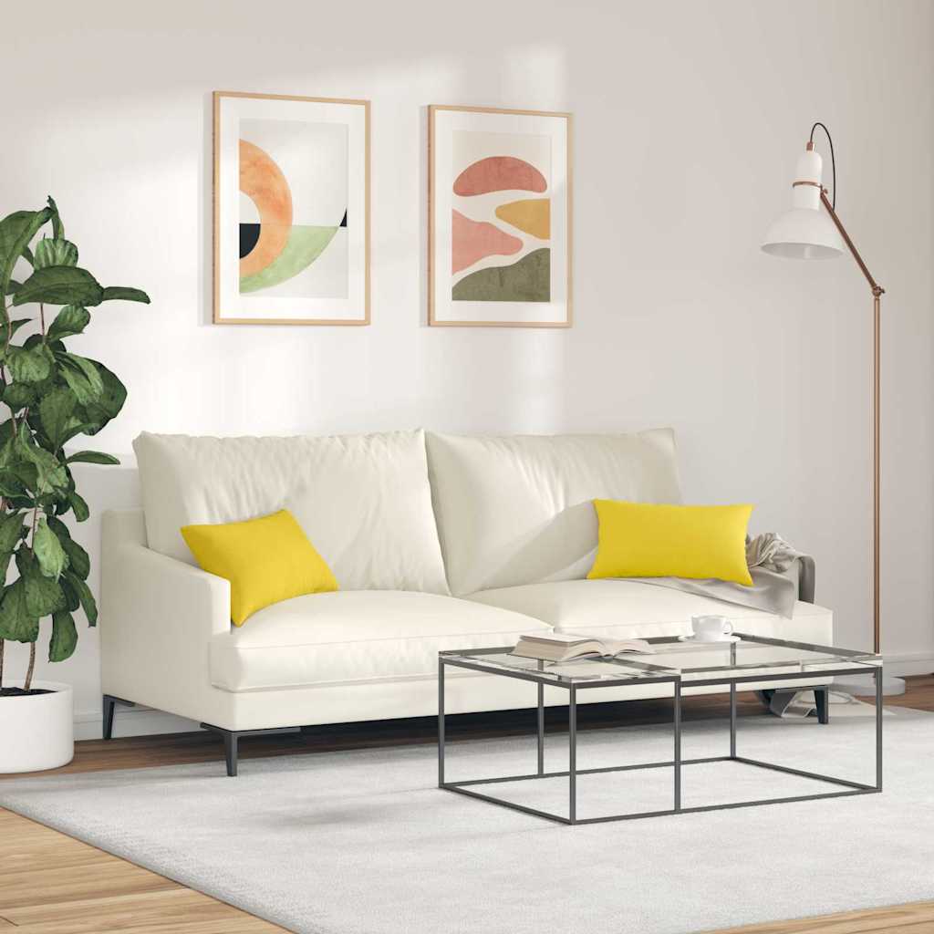 Μαξιλάρι Καναπέ 2 pcs Απαλό Κίτρινο 50 x 30 cm ύφασμα