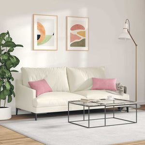 Μαξιλάρι Καναπέ 2 pcs Ροζ 50 x 30 cm Υφασμάτινο Κορντουρά