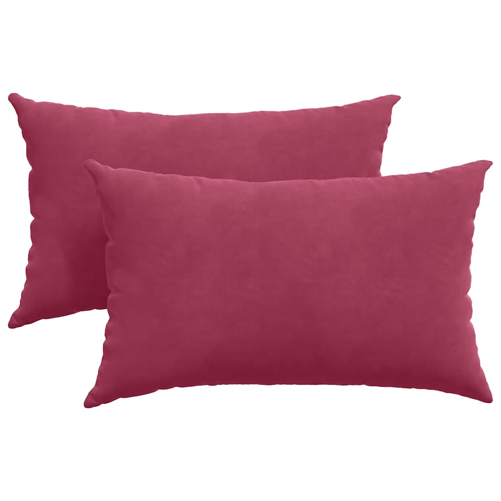 Μαξιλάρι Καναπέ 2 pcs Μπορντό 50 x 30 cm Υφασμάτινο Κορντουρά