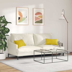 Μαξιλάρι Καναπέ 2 pcs Κίτρινο 50 x 30 cm Υφασμάτινο Κορντουρά