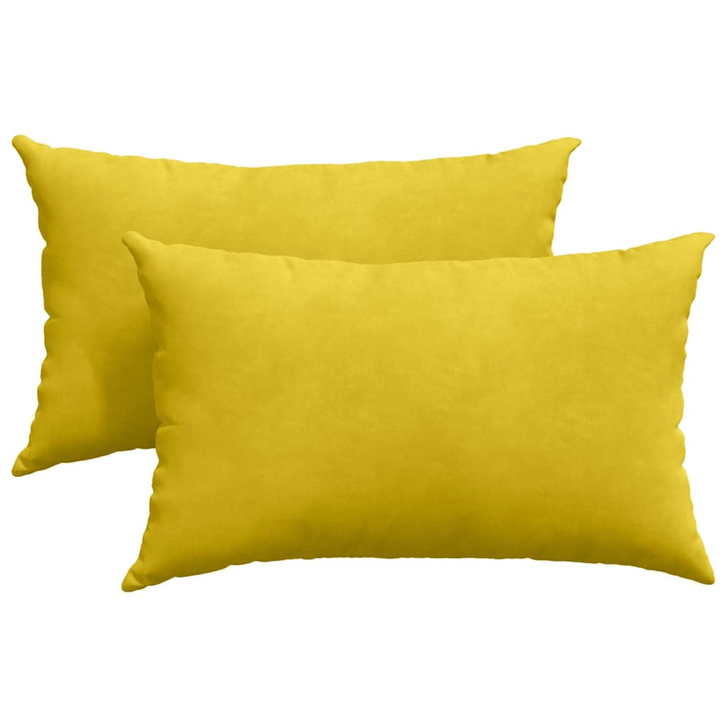 Μαξιλάρι Καναπέ 2 pcs Κίτρινο 50 x 30 cm Υφασμάτινο Κορντουρά