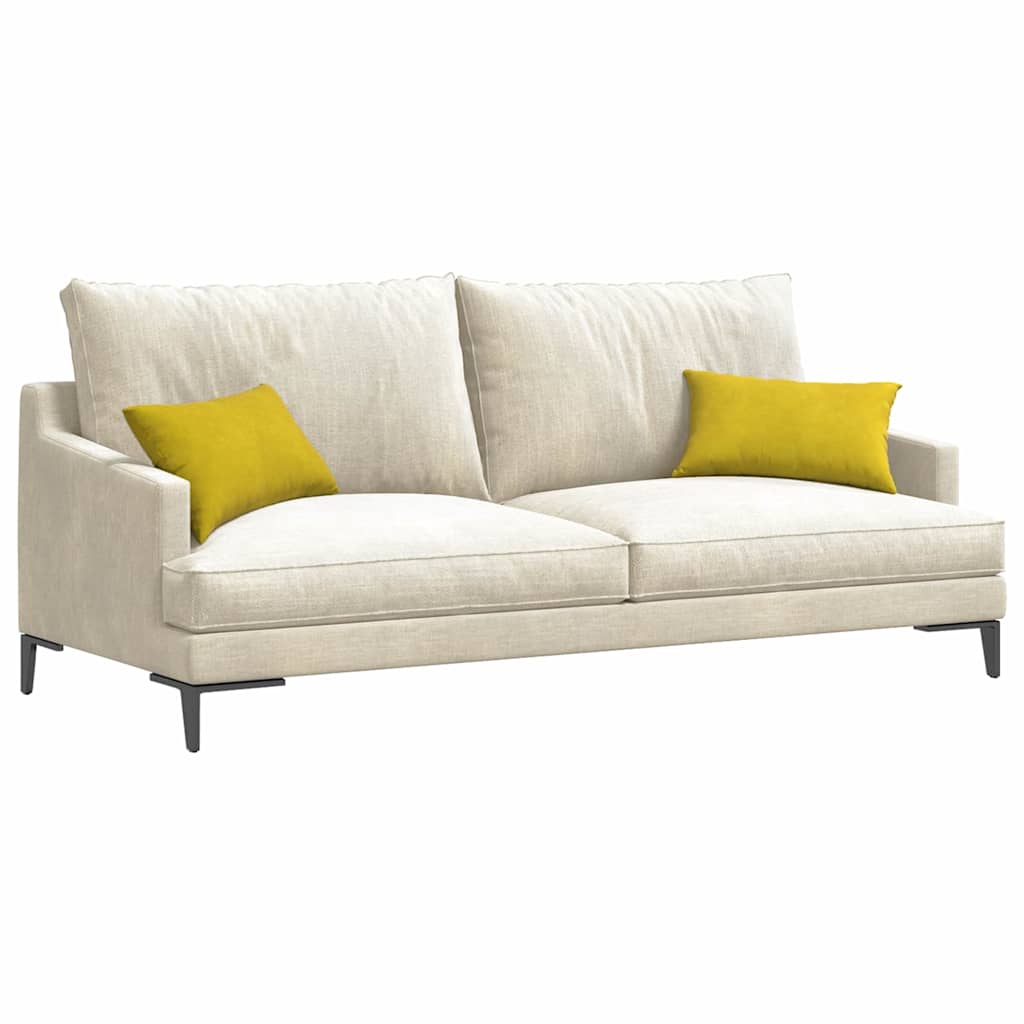 Μαξιλάρι Καναπέ 2 pcs Κίτρινο 50 x 30 cm Υφασμάτινο Κορντουρά