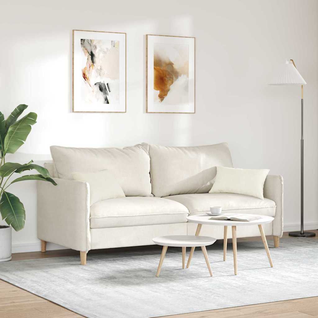 Μαξιλάρι Καναπέ 2 pcs Κρεμ 50 x 30 cm Υφασμάτινο Κορντουρά