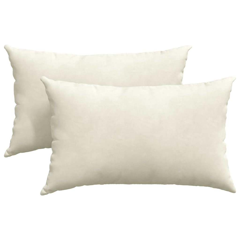 Μαξιλάρι Καναπέ 2 pcs Κρεμ 50 x 30 cm Υφασμάτινο Κορντουρά