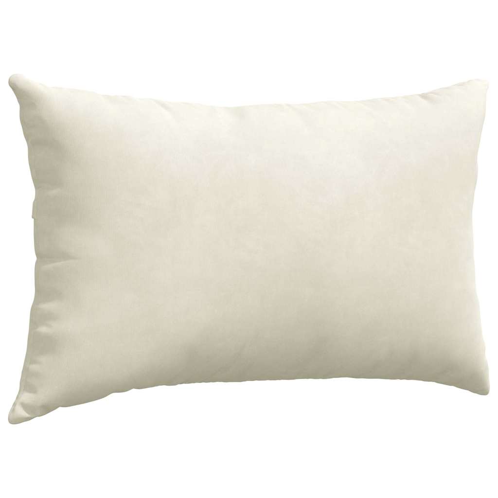 Μαξιλάρι Καναπέ 2 pcs Κρεμ 50 x 30 cm Υφασμάτινο Κορντουρά