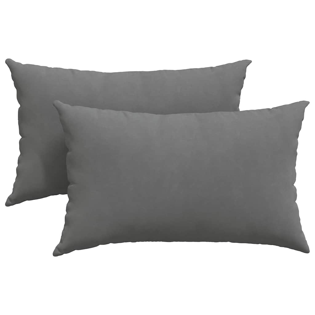 Μαξιλάρι Καναπέ 2 pcs Σκούρο Γκρι 50 x 30 cm ύφασμα