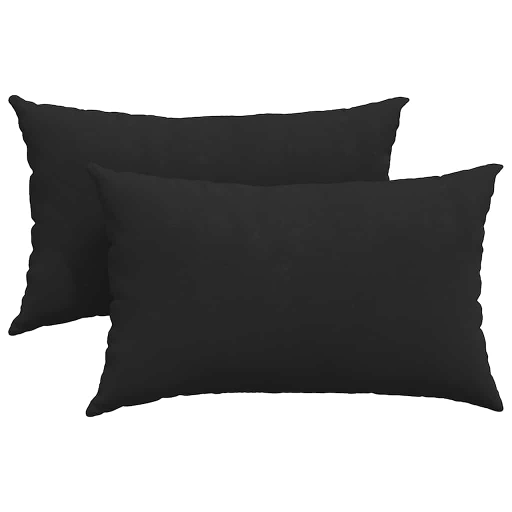 Μαξιλάρι Καναπέ 2 pcs Μαύρο 50 x 30 cm ύφασμα