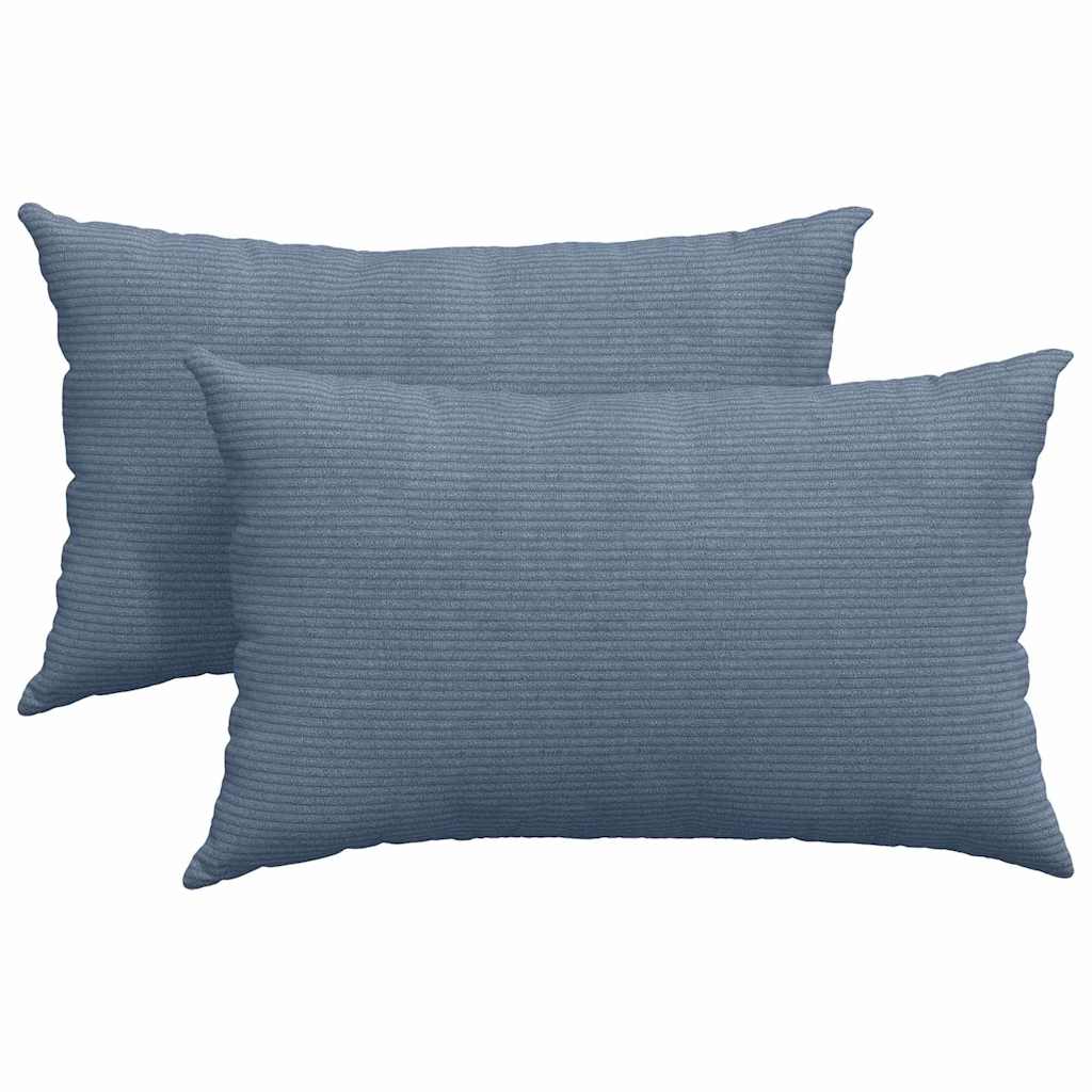 Μαξιλάρι Καναπέ 2 pcs Μπλε 50 x 30 cm Υφασμάτινο Κορντουρά