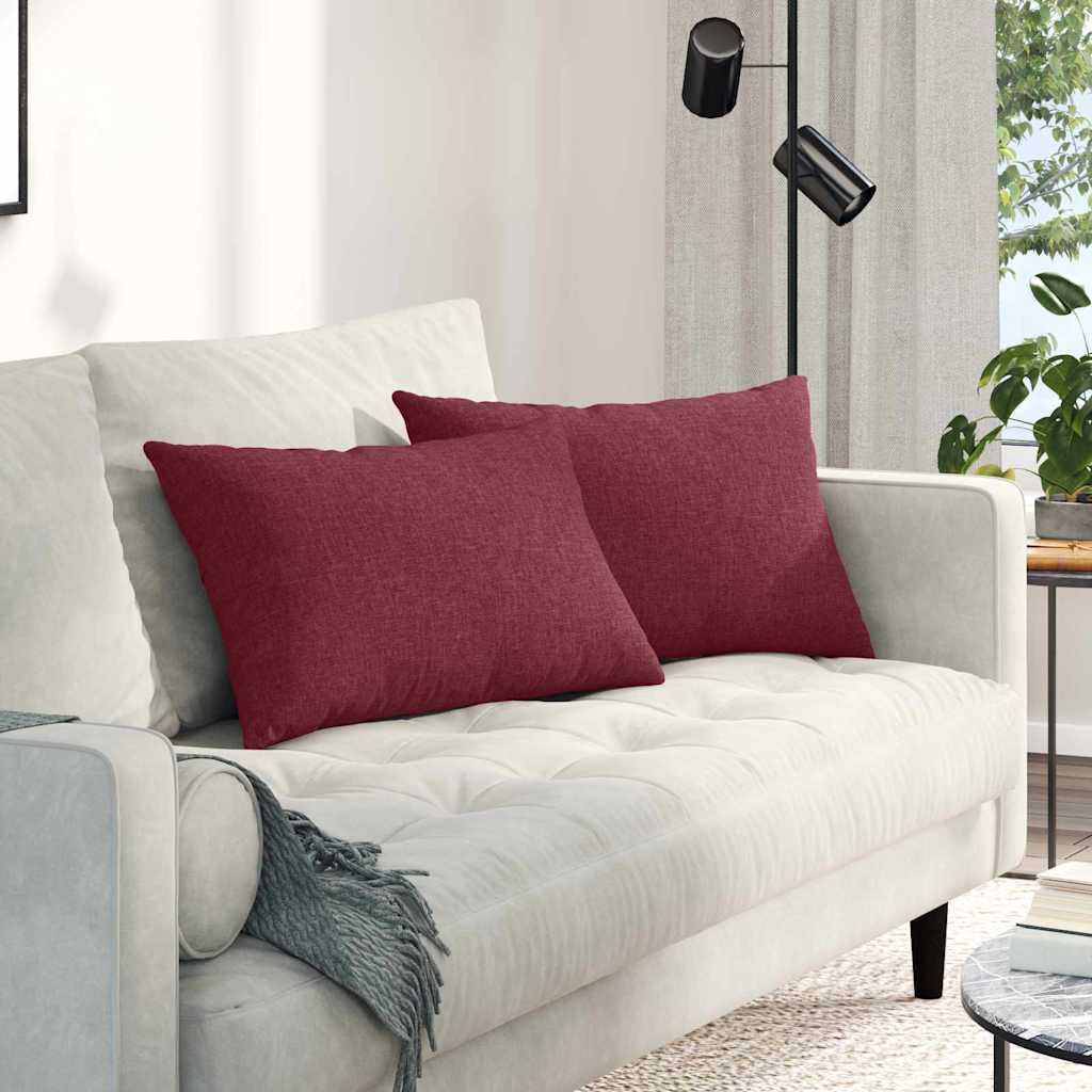 Μαξιλάρι Καναπέ 2 pcs Κόκκινο 60 x 40 cm ύφασμα