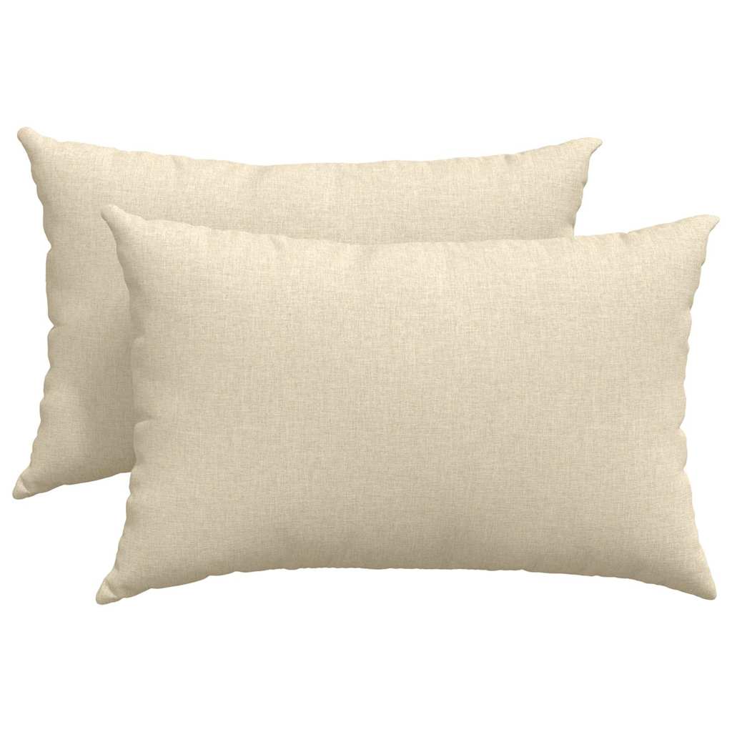 Μαξιλάρι Καναπέ 2 pcs Κρεμ 60 x 40 cm ύφασμα