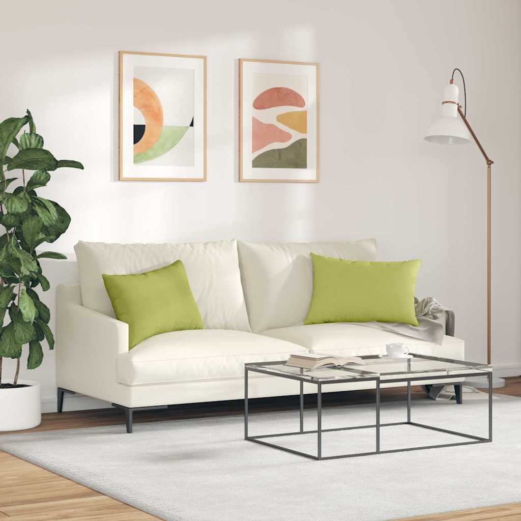 Μαξιλάρι Καναπέ 2 pcs Ανοιχτό Πράσινο 60 x 40 cm ύφασμα