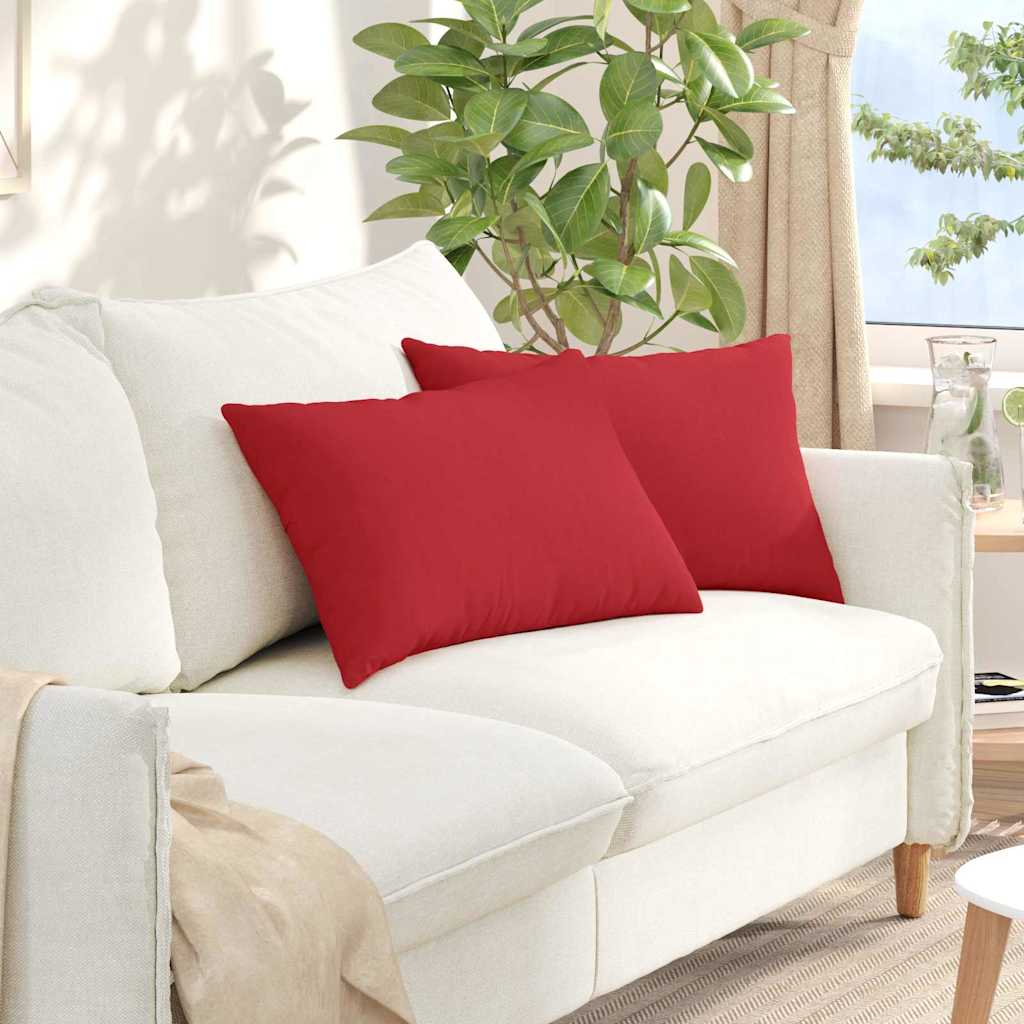 Μαξιλάρι Καναπέ 2 pcs Κόκκινο 60 x 40 cm ύφασμα