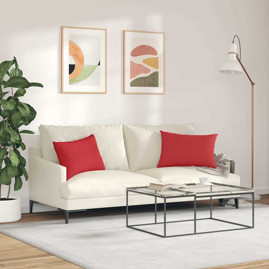 Μαξιλάρι Καναπέ 2 pcs Κόκκινο 60 x 40 cm ύφασμα