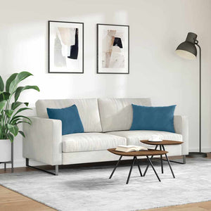 Μαξιλάρι Καναπέ 2 pcs Μπλε 60 x 40 cm Υφασμάτινο Κορντουρά