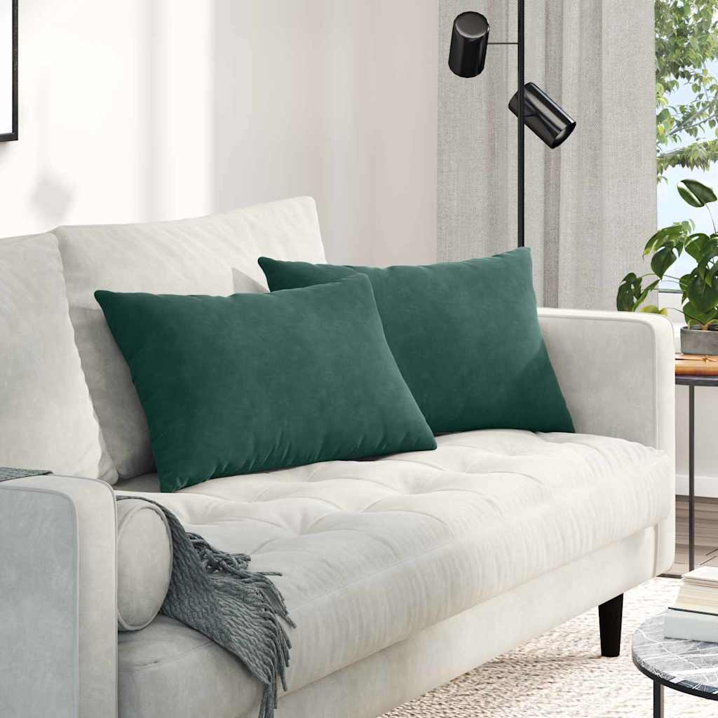 Μαξιλάρι Καναπέ 2 pcs Σκούρο πράσινο 60 x 40 cm