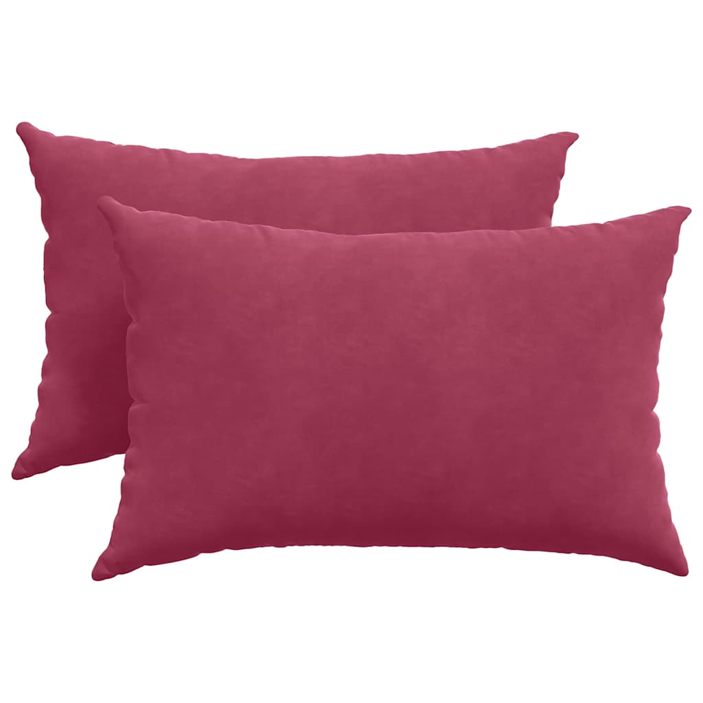 Μαξιλάρι Καναπέ 2 pcs Κόκκινο 60 x 40 cm Υφασμάτινο Κορντουρά