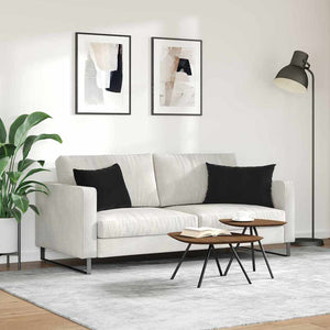 Μαξιλάρι Καναπέ 2 pcs Μαύρο 60 x 40 cm Υφασμάτινο Κορντουρά - Pakobazaar