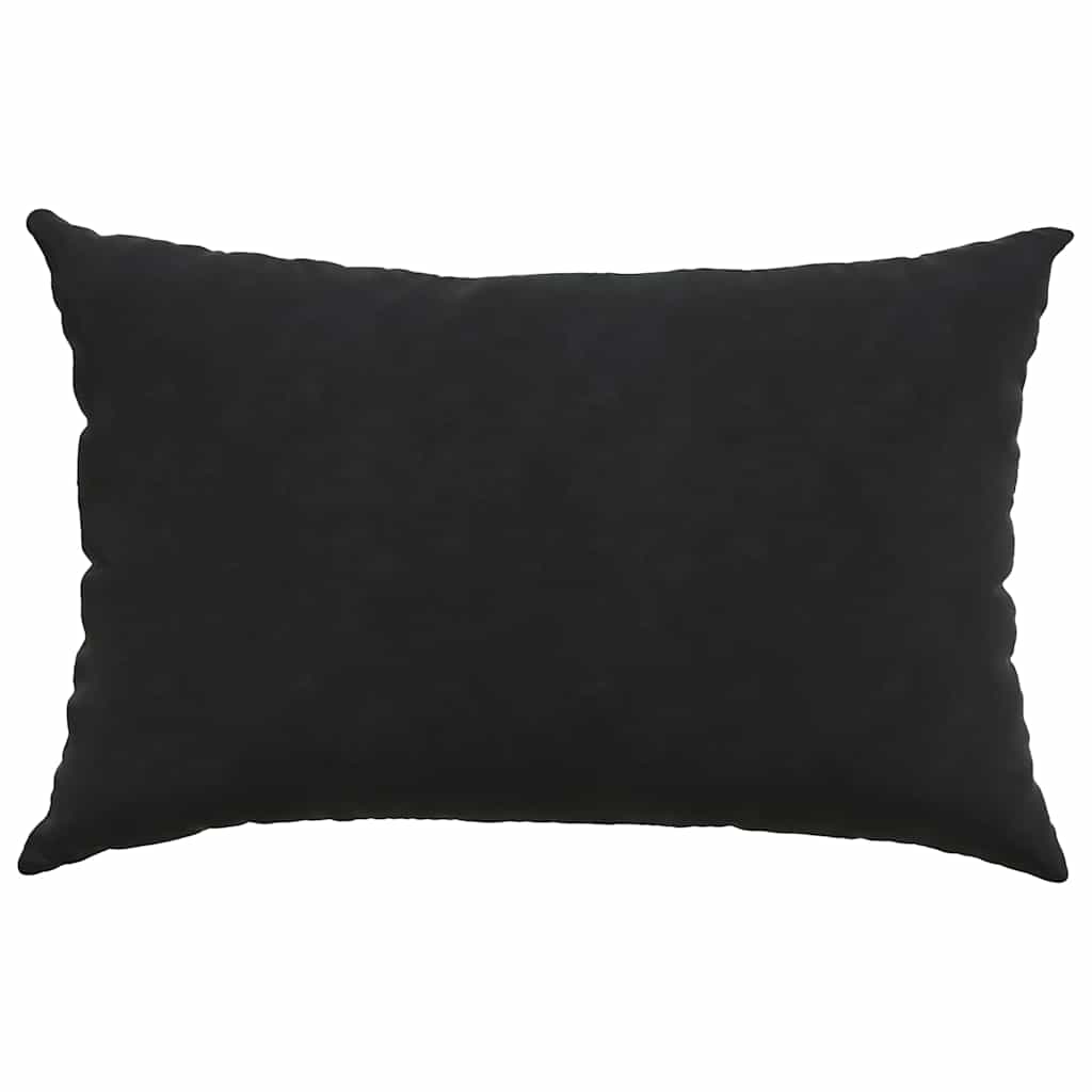 Μαξιλάρι Καναπέ 2 pcs Μαύρο 60 x 40 cm Υφασμάτινο Κορντουρά - Pakobazaar