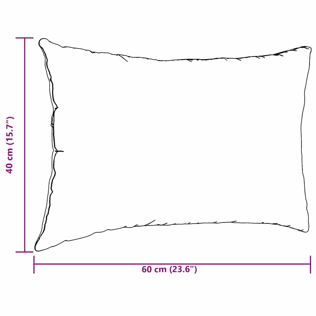 Μαξιλάρι Καναπέ 2 pcs Κρεμ 60 x 40 cm Υφασμάτινο Κορντουρά