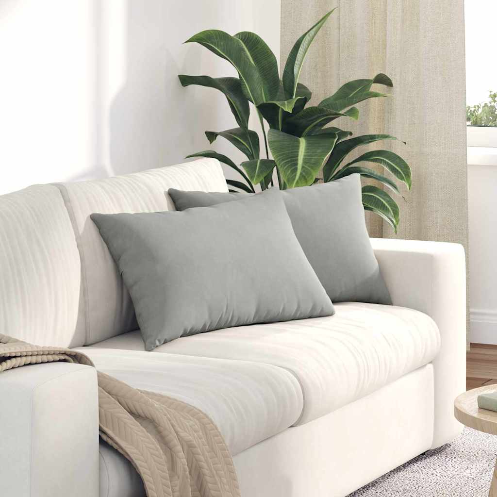Μαξιλάρι Καναπέ 2 pcs Ανοιχτό γκρι 60 x 40 cm ύφασμα