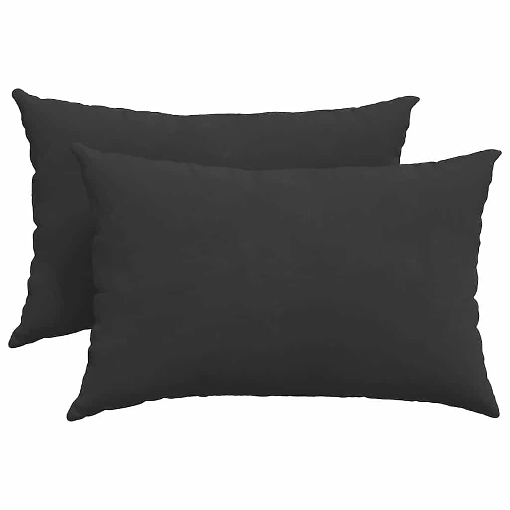 Μαξιλάρι Καναπέ 2 pcs Μαύρο 60 x 40 cm ύφασμα