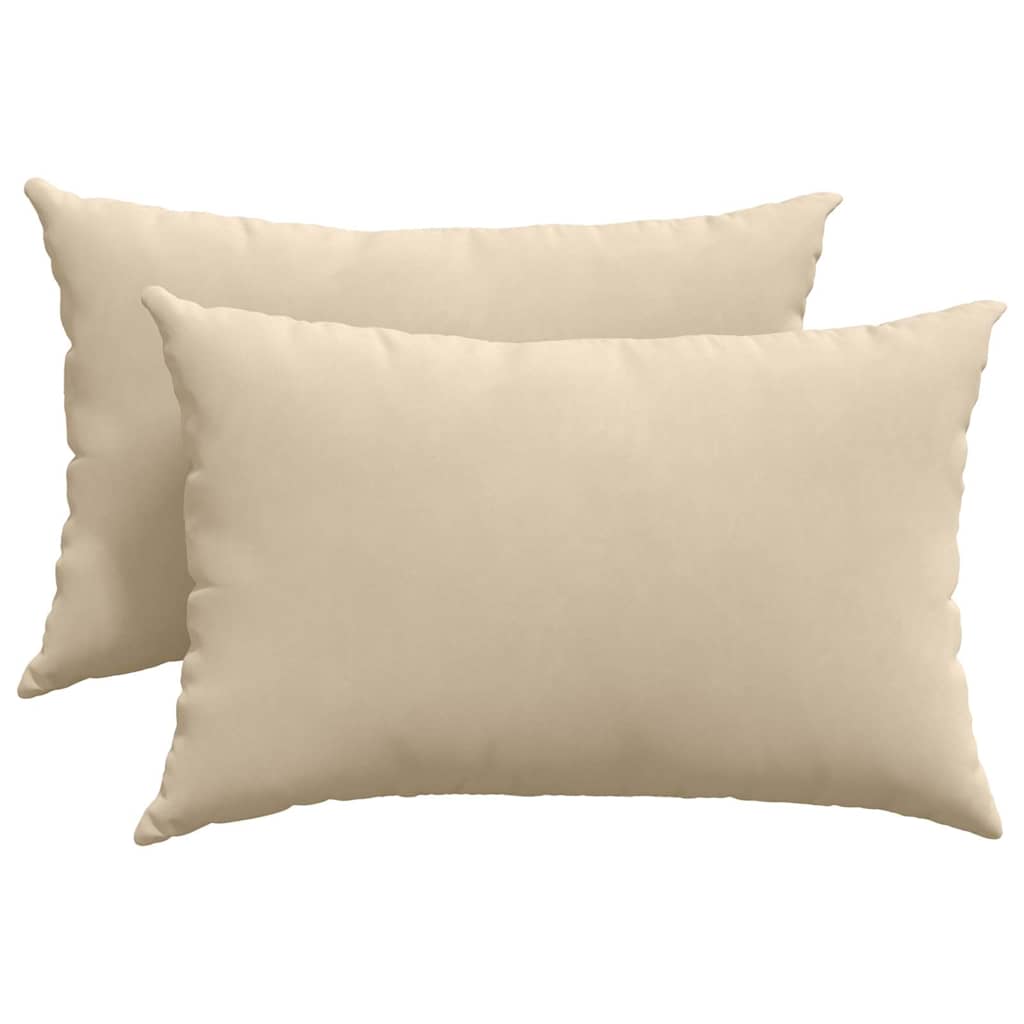 Μαξιλάρι Καναπέ 2 pcs Κρεμ 60 x 40 cm ύφασμα