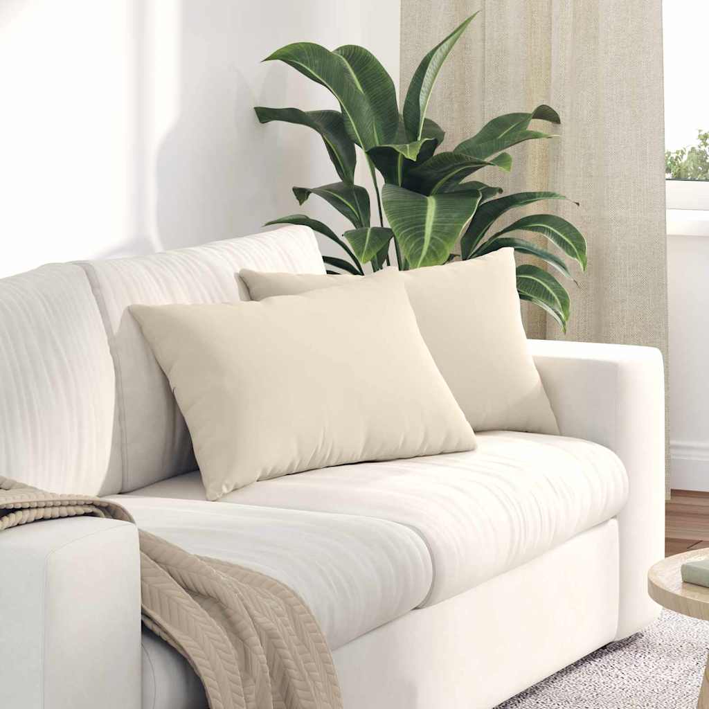Μαξιλάρι Καναπέ 2 pcs Μπεζ 60 x 40 cm ύφασμα