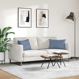 Μαξιλάρι Καναπέ 2 pcs Μπλε 60 x 40 cm Υφασμάτινο Κορντουρά