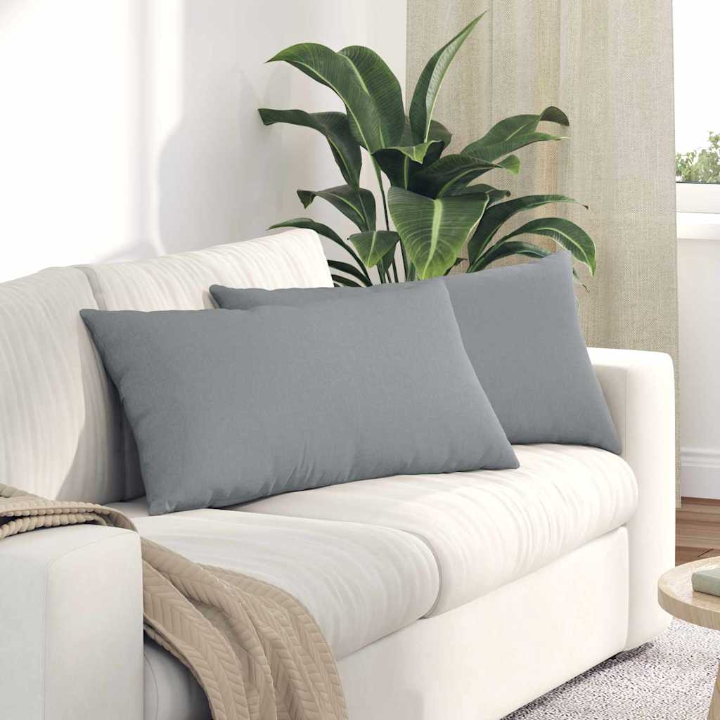 Μαξιλάρι Καναπέ 2 pcs Ανοιχτό γκρι 80 x 40 cm ύφασμα