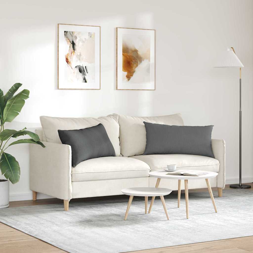 Μαξιλάρι Καναπέ 2 pcs Σκούρο Γκρι 80 x 40 cm ύφασμα