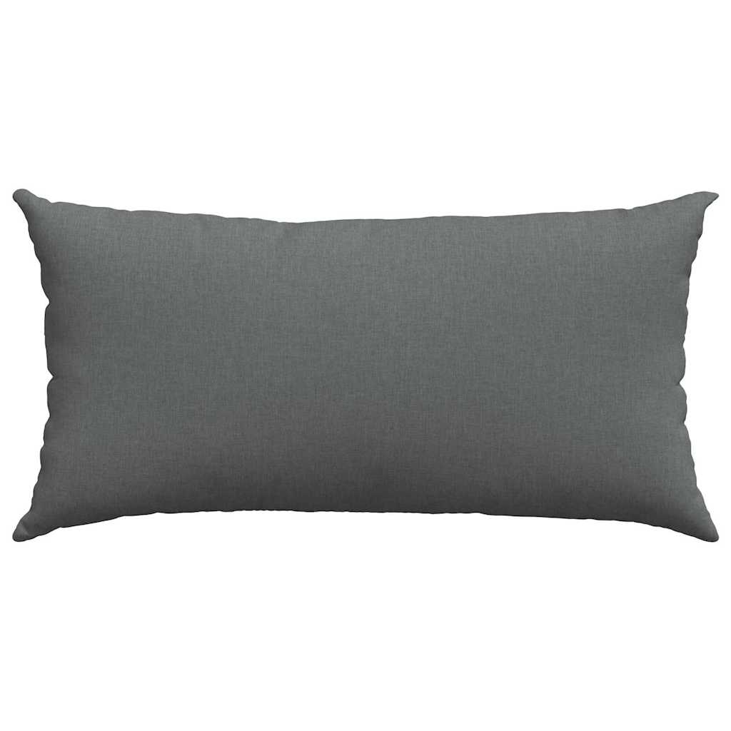Μαξιλάρι Καναπέ 2 pcs Σκούρο Γκρι 80 x 40 cm ύφασμα