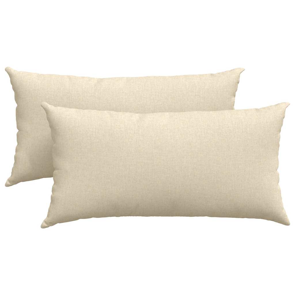 Μαξιλάρι Καναπέ 2 pcs Κρεμ 80 x 40 cm ύφασμα