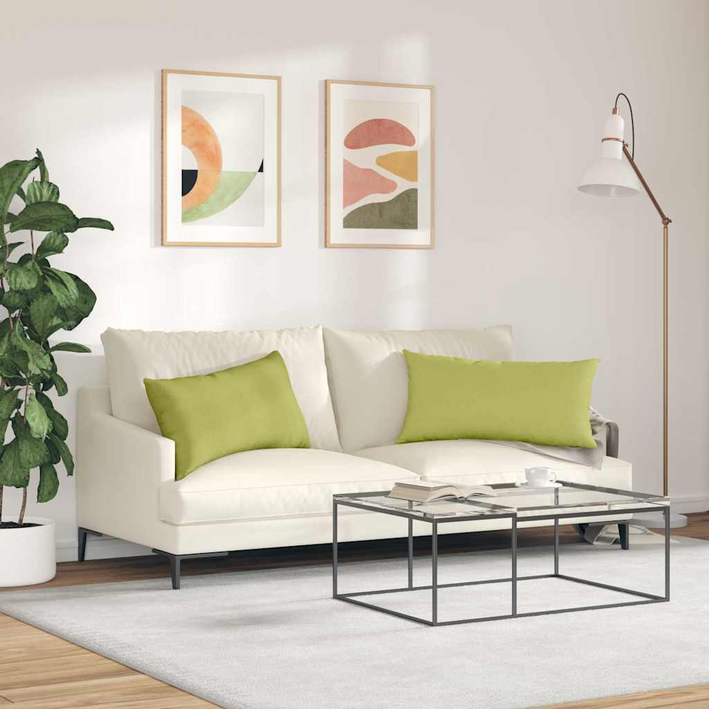 Μαξιλάρι Καναπέ 2 pcs Ανοιχτό Πράσινο 80 x 40 cm ύφασμα