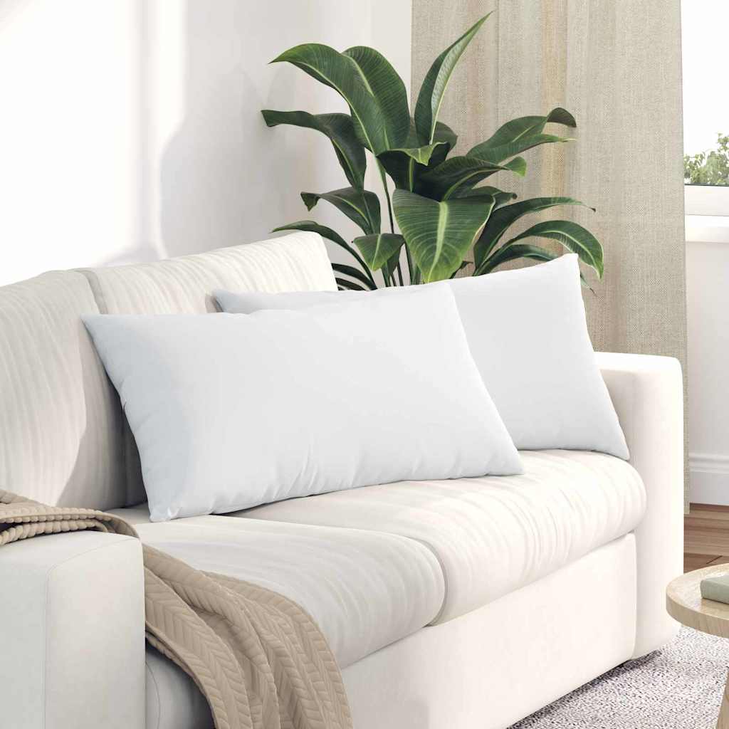 Μαξιλάρι Καναπέ 2 pcs Λευκό 80 x 40 cm ύφασμα