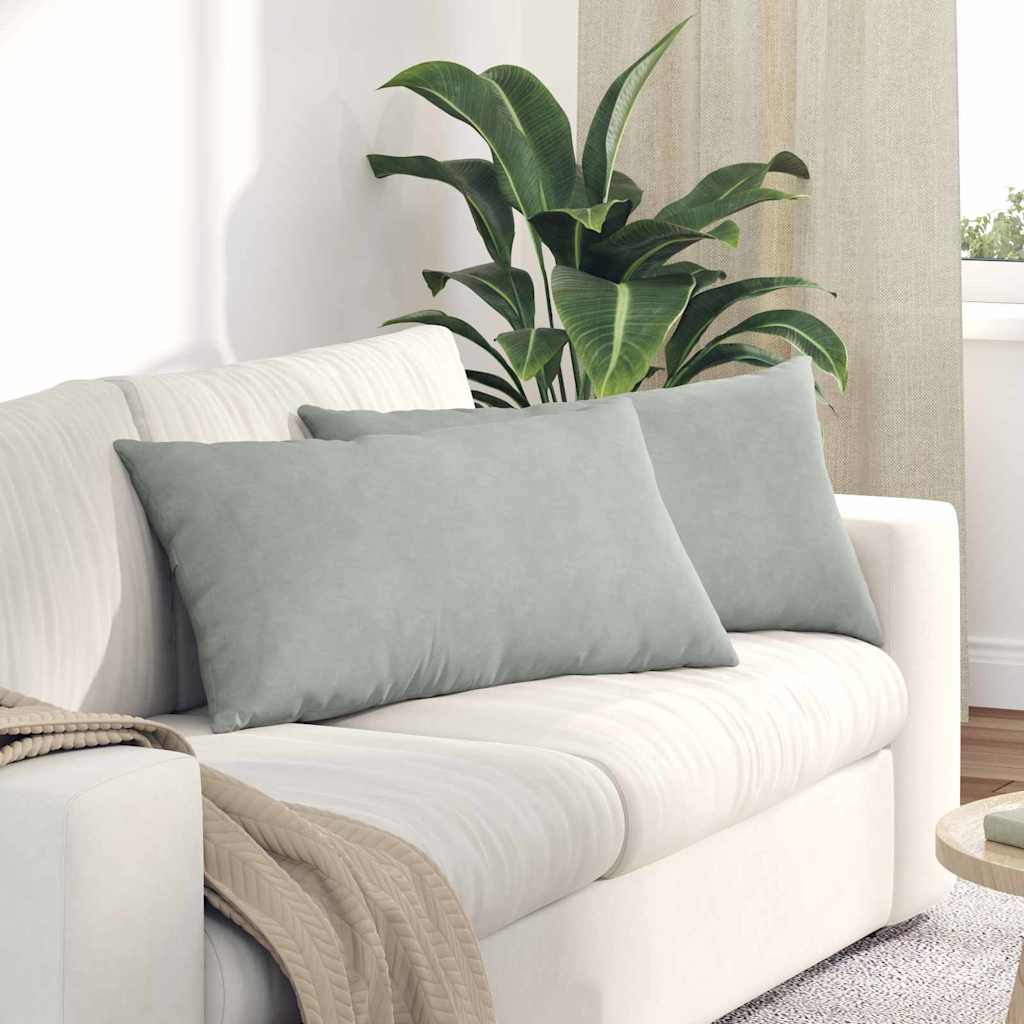 Μαξιλάρι Καναπέ 2 pcs Ανοιχτό γκρι 80 x 40 cm