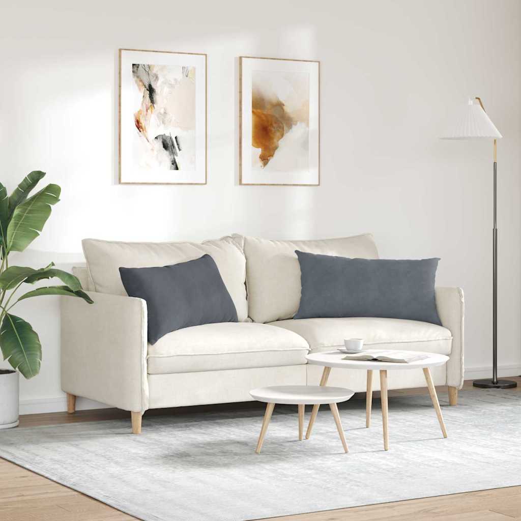 Μαξιλάρι Καναπέ 2 pcs Σκούρο Γκρι 80 x 40 cm