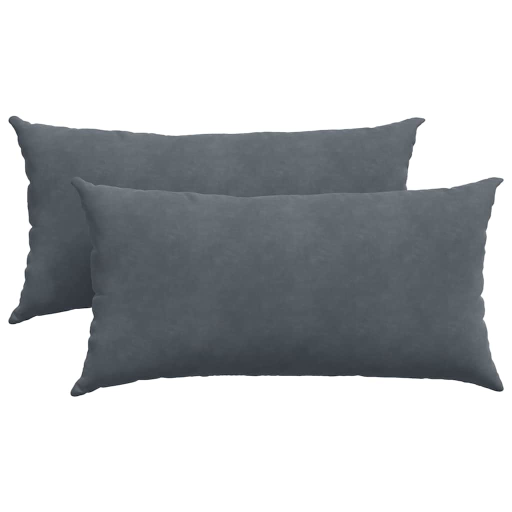 Μαξιλάρι Καναπέ 2 pcs Σκούρο Γκρι 80 x 40 cm