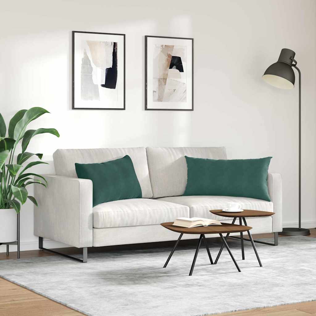 Μαξιλάρι Καναπέ 2 pcs Σκούρο Πράσινο 80 x 40 cm