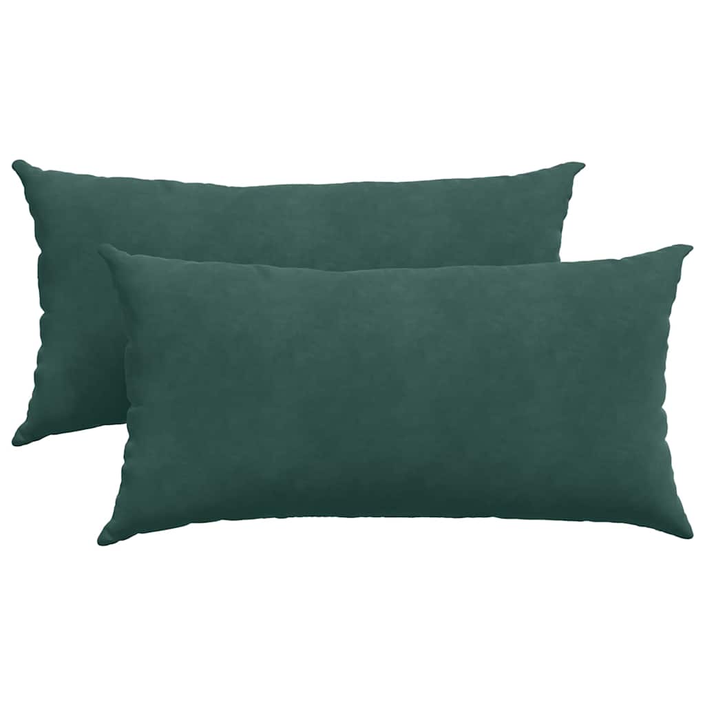 Μαξιλάρι Καναπέ 2 pcs Σκούρο Πράσινο 80 x 40 cm