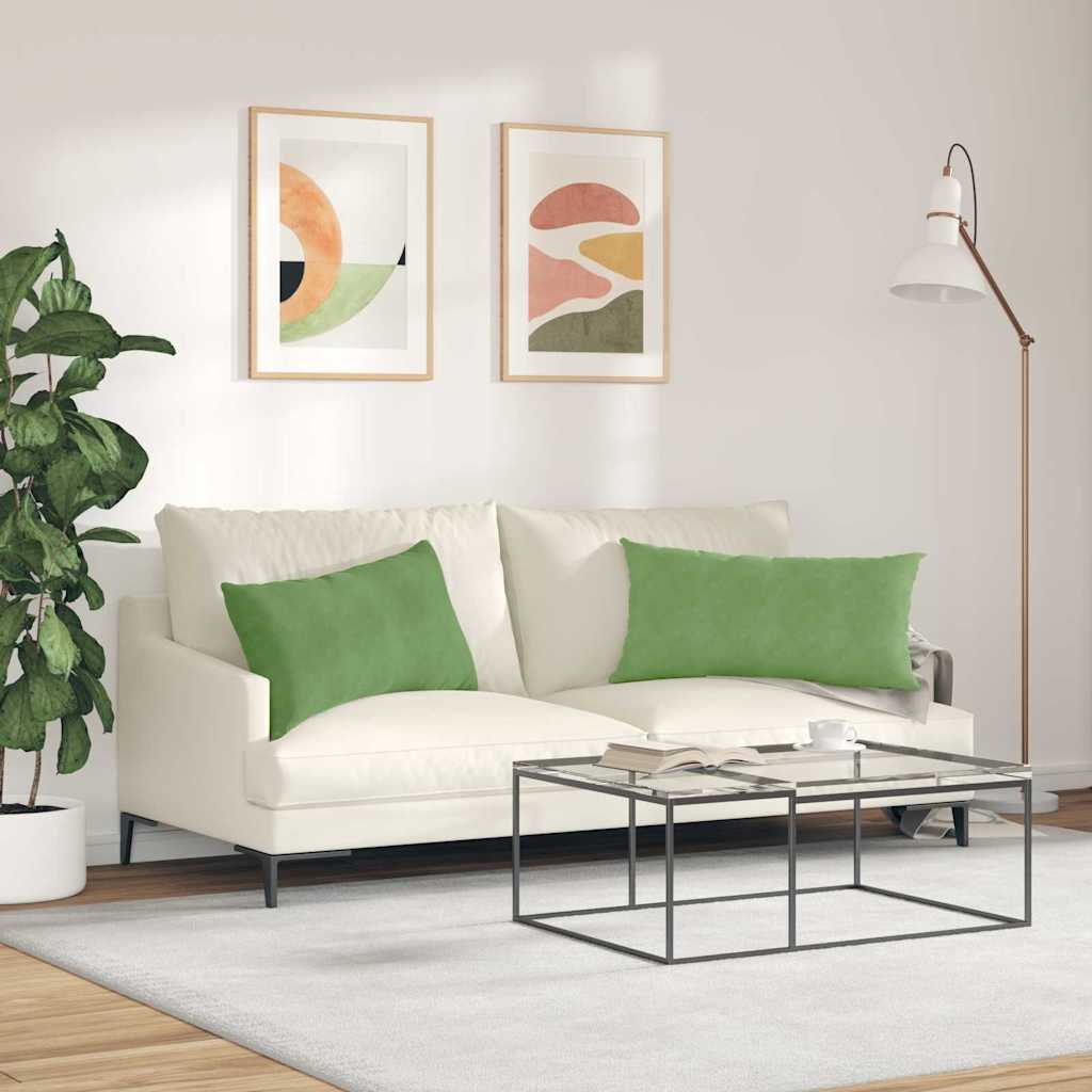 Μαξιλάρι Καναπέ 2 pcs Ανοιχτό Πράσινο 80 x 40 cm - Pakobazaar